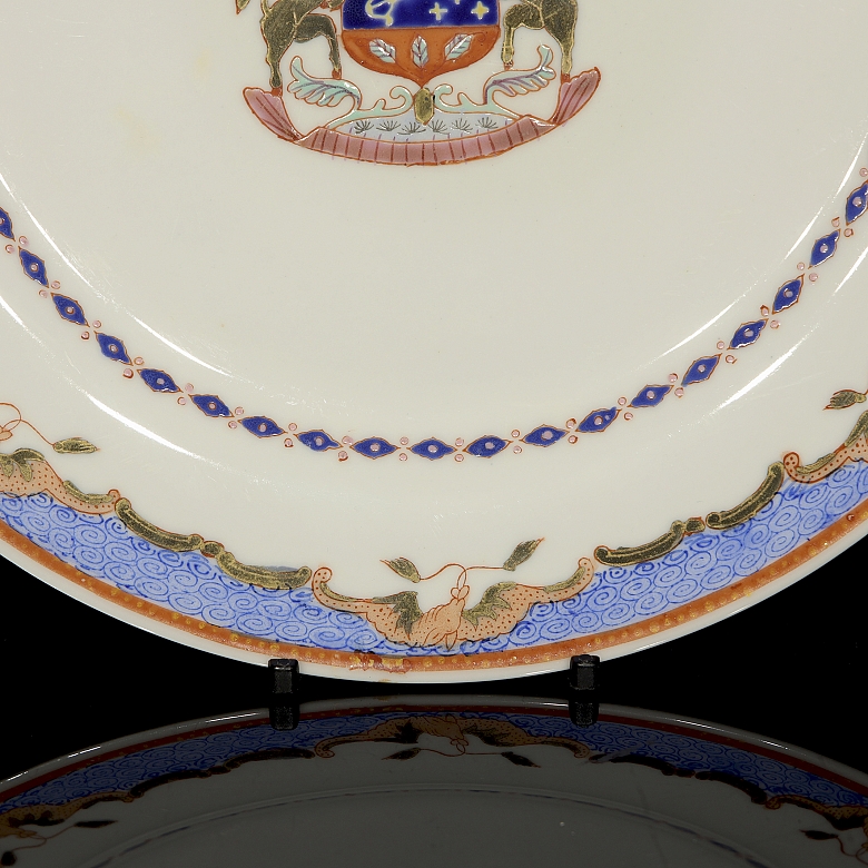 Plato de porcelana para exportación 