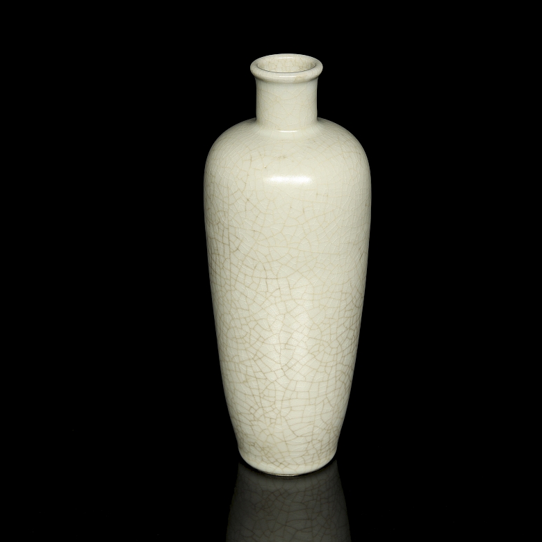 Jarrón de gres celadón craquelado 