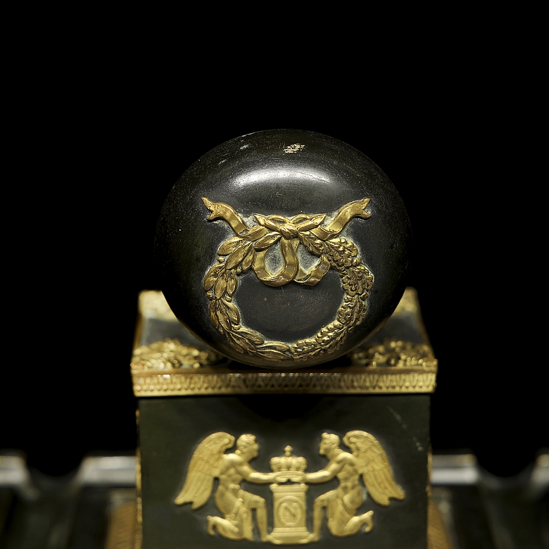 Empire style metal and bronze scrivener's desk, 19th century - 6