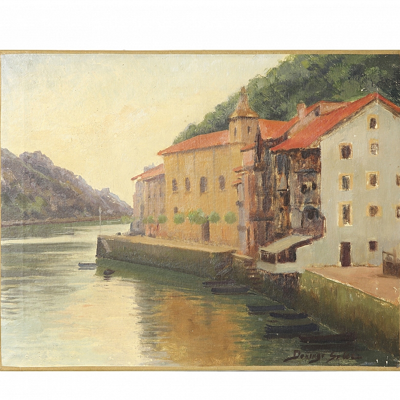 Domingo Soler Gili (1871-1951) “Village by the River”