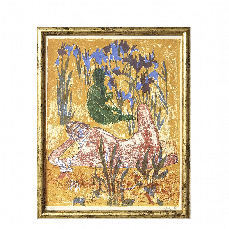 Antonio Guijarro Gutiérrez (1923–2011) ‘Nude Among Lilies’