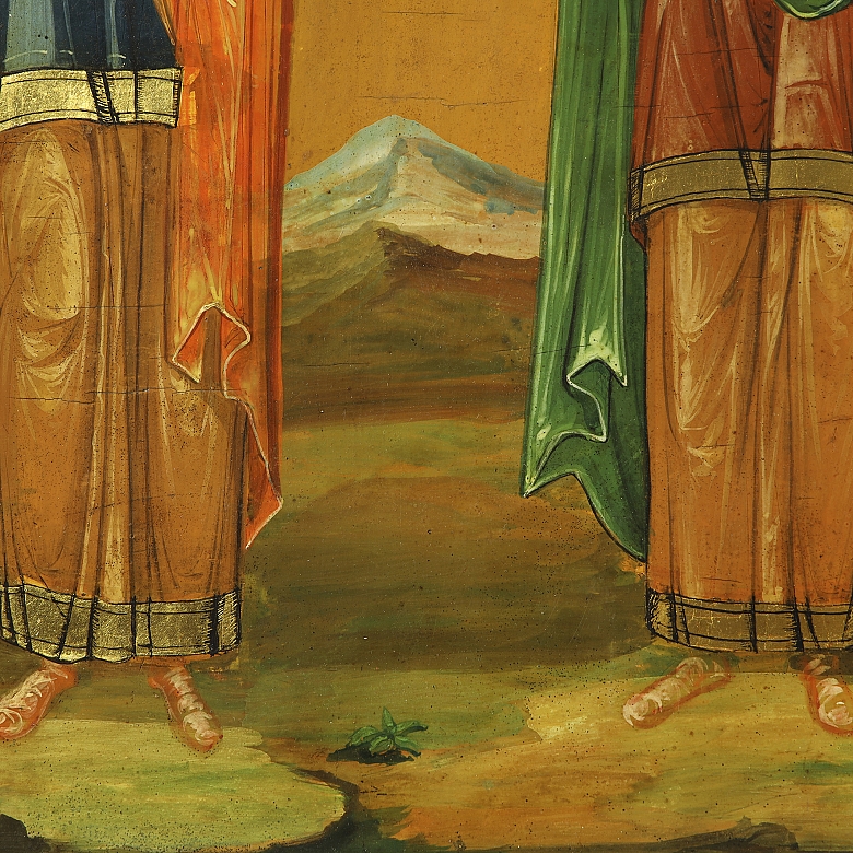 Orthodox icon “Holy Martyrs Florus and Laurus of Illyria,” 20th century