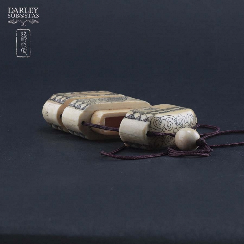 Tabaquera oriental hueso - 3