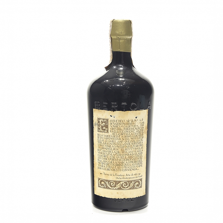 Botella de brandy “Gran Reserva Bertola”, Jerez de la Frontera