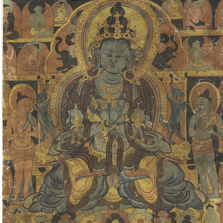 Thangka ‘Vajradhara, Dorje Chang’, Tibet, 19th-20th century