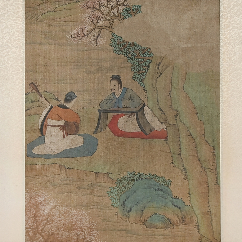 Conjunto de cuatro pinturas chinas 