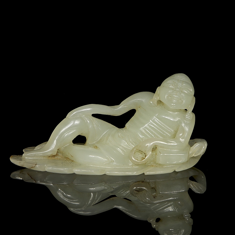 Figura de jade blanco