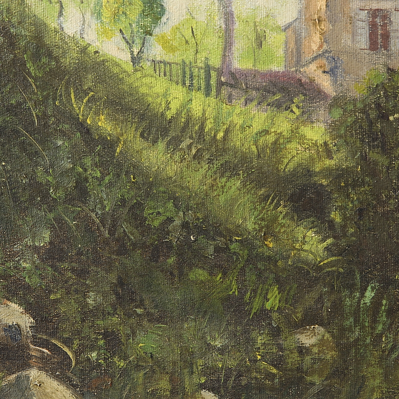 19th century French school ‘House by the River’ 1896