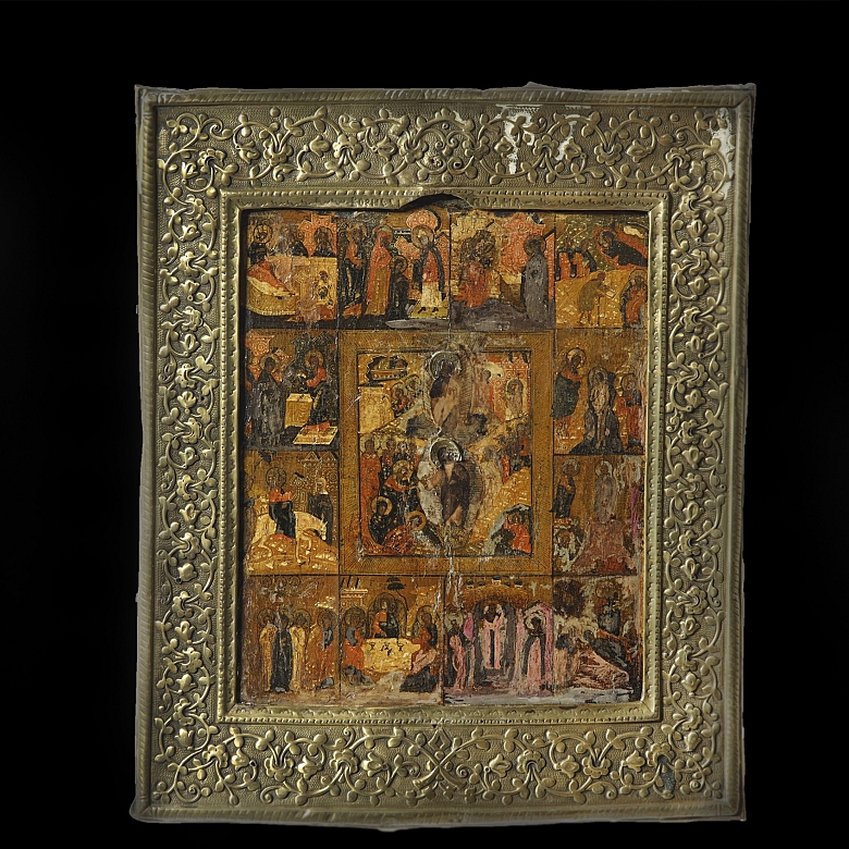 Orthodox icon ‘The Resurrection of Christ and the Descent into Hell’, 19th century