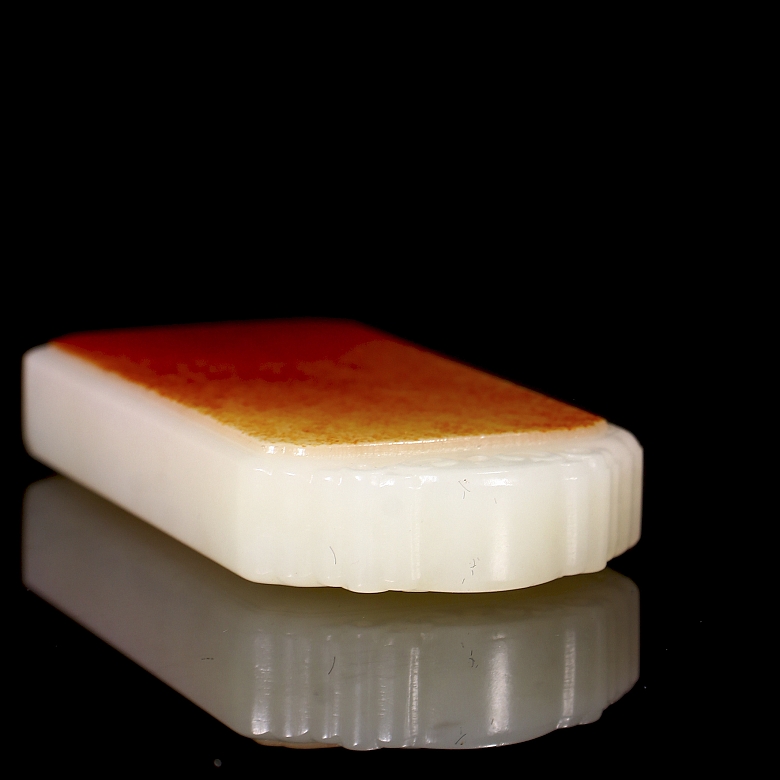 Hetian white jade plaque, Qing dynasty
