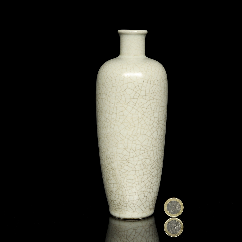 Jarrón de gres celadón craquelado 