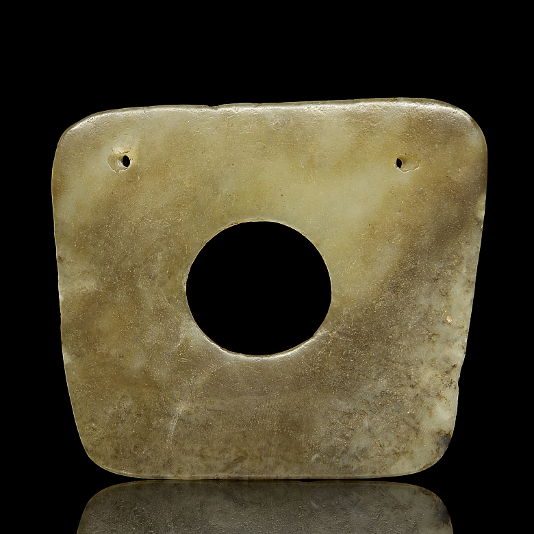 Two Hongshan-style jade pendants