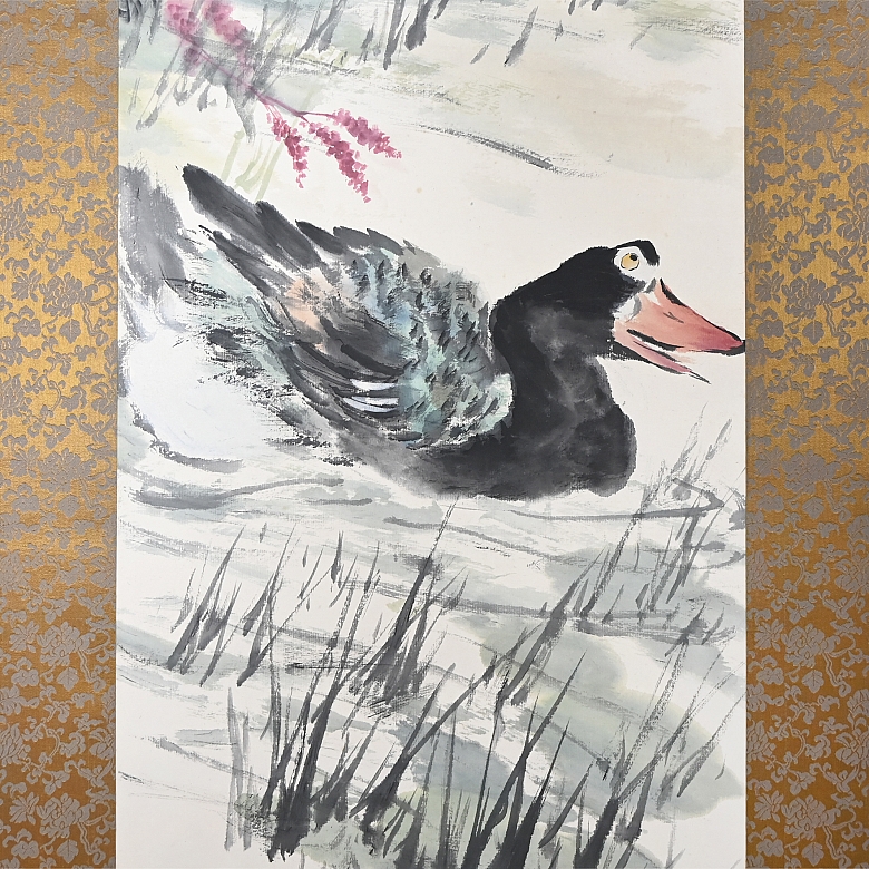 Chinese painting “Ducks in the Pond,” signed Wang Xuetao