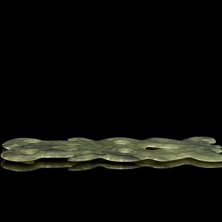 Carved jade plaque, Hongshan style