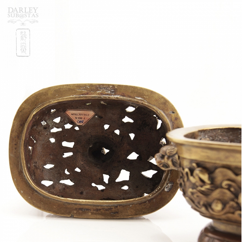 Incensario Chino de bronce siglo XVII - 22