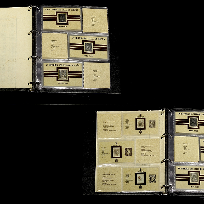 银质邮票册《西班牙邮票史》（1850-1900）