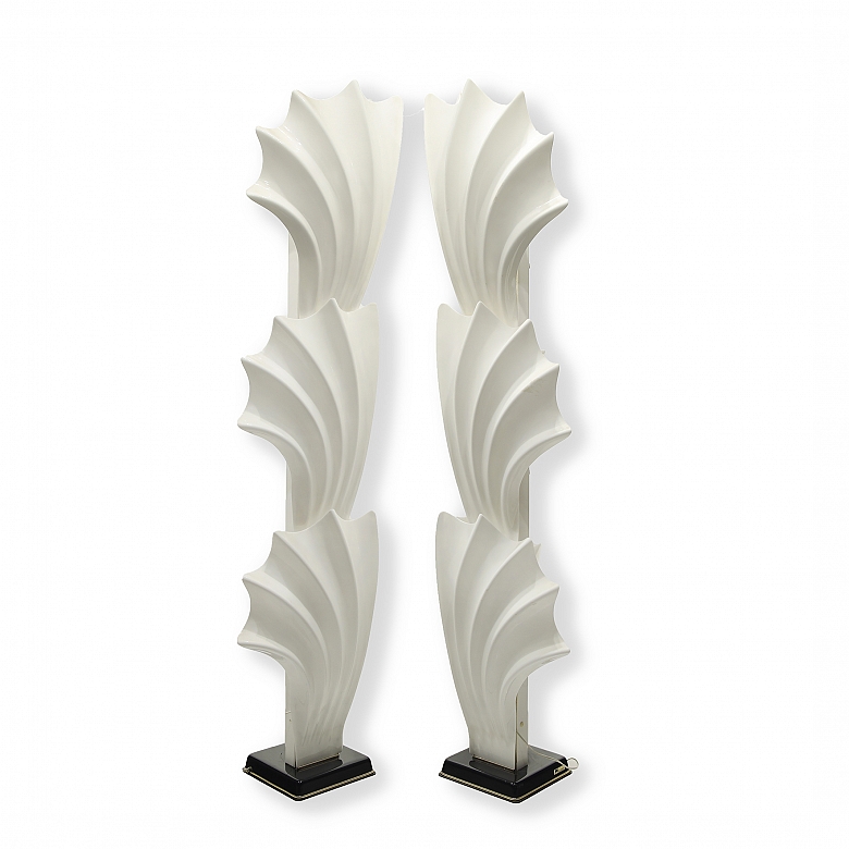 Pair of floor lamps ‘Sea Shells’ by Rougier, circa 1970