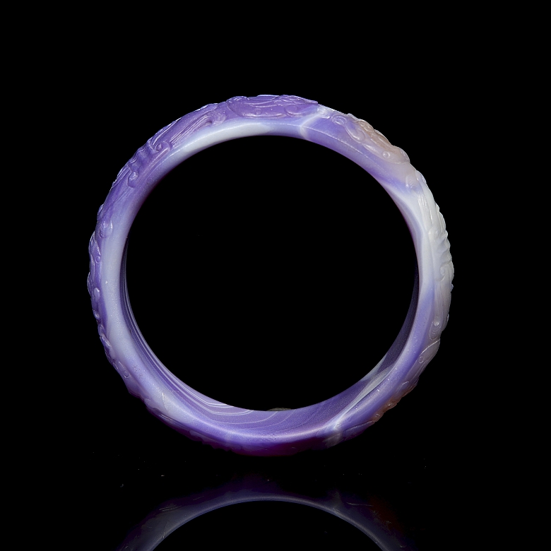 Brazalete de ágata morada 