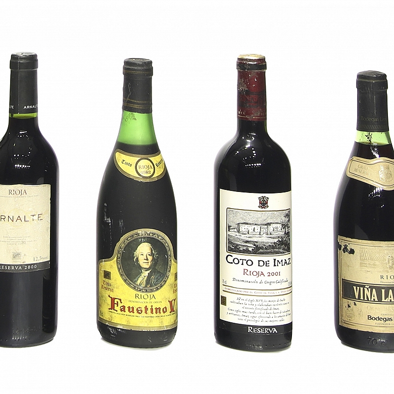 Four bottles of red wine from Rioja