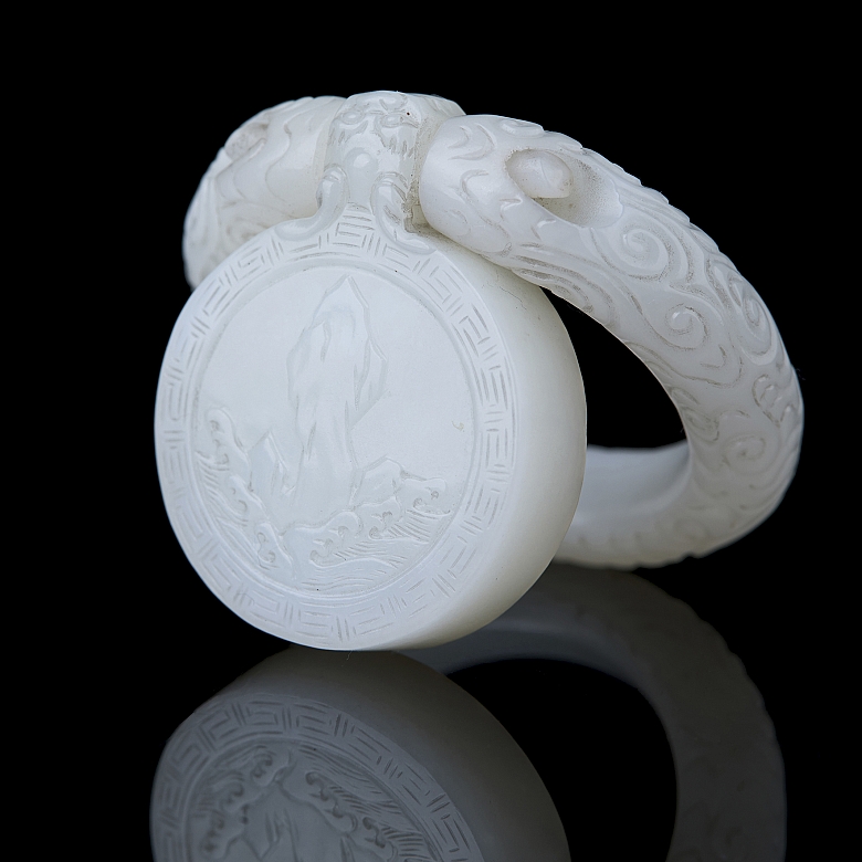 Colgante móvil de jade blanco