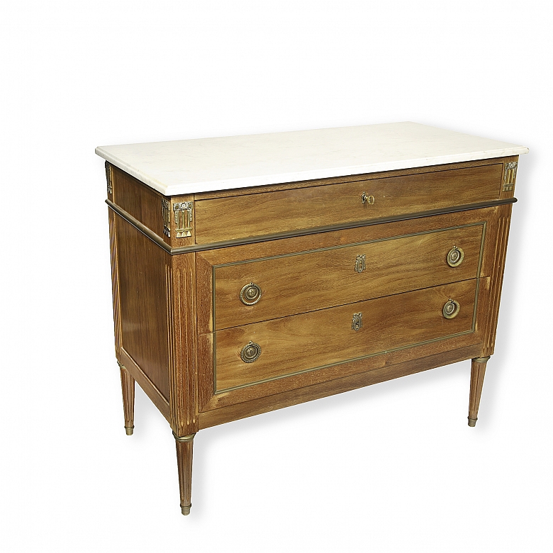 Cómoda con tapa de marmol, estilo Luis XVI, ca. 1930