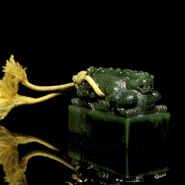 Sello de jade espinaca
