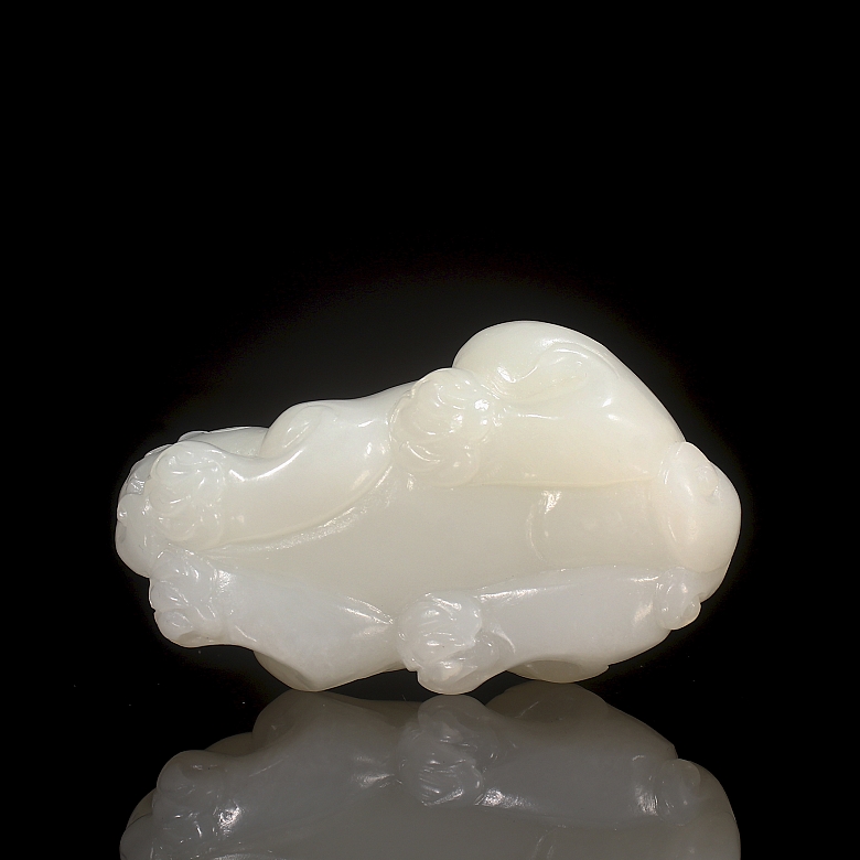 Figura de jade blanco de Hetian 