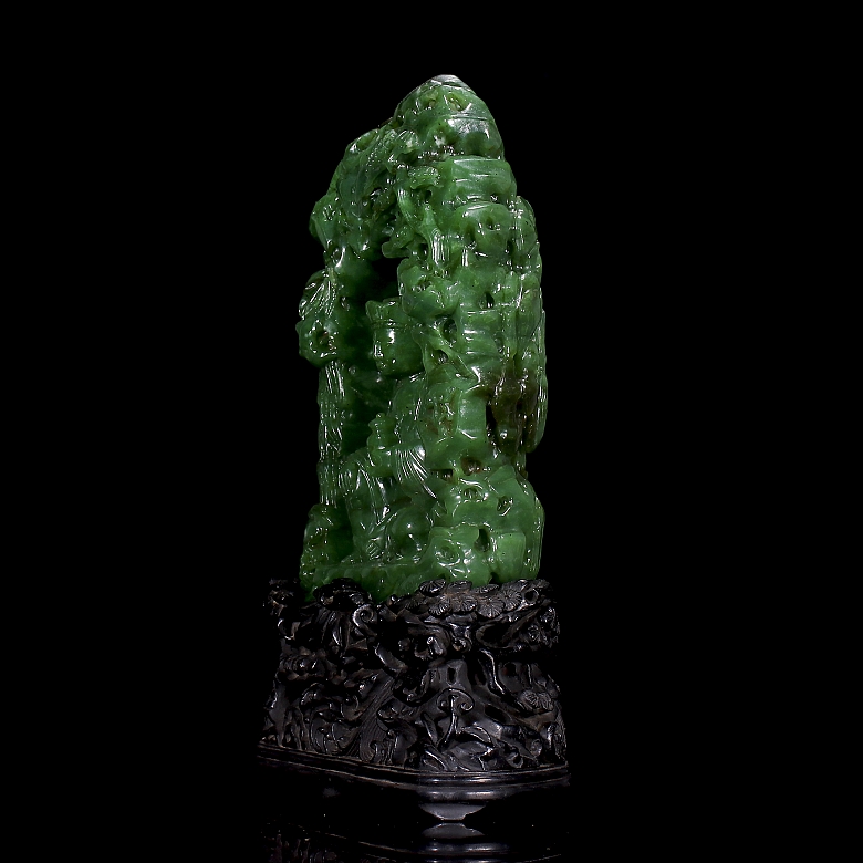 Figura de jade verde espinaca 