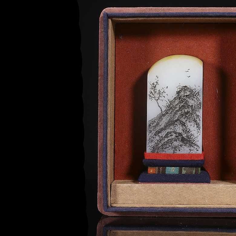 Figura de jade blanco de Hetian