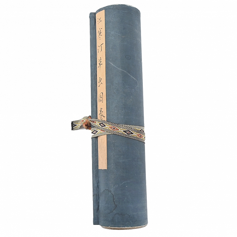 Pintura china “Insectos y caligrafía”, con firma Jiang Hanting - 10