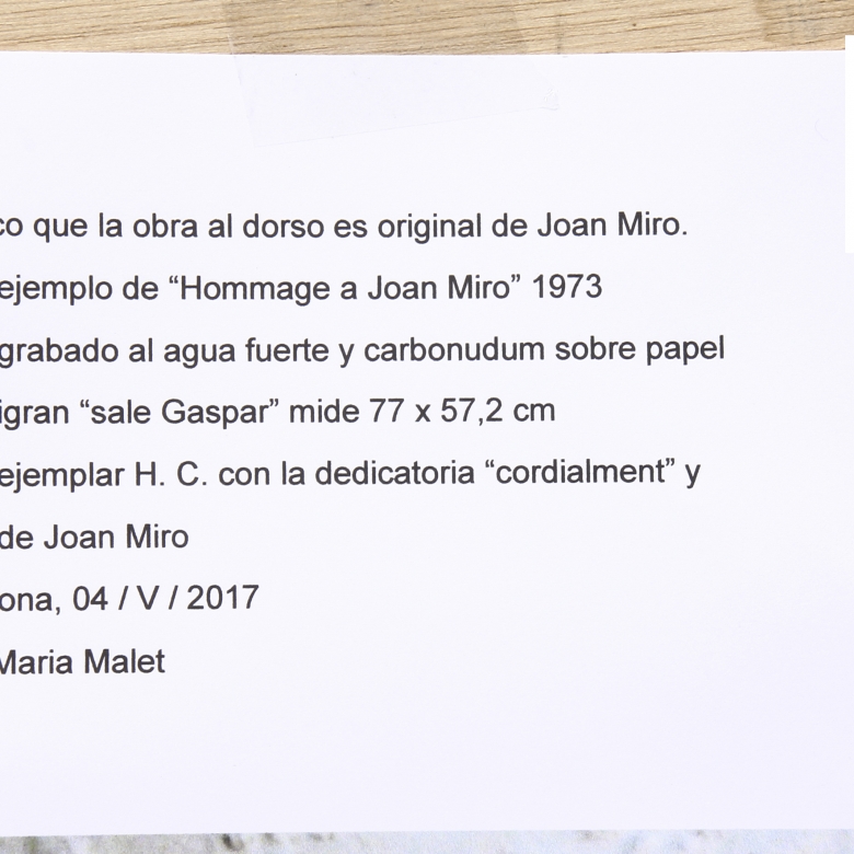 Joan Miró (1893-1983) “Hommage a Joan Miró”, 1973 - 6