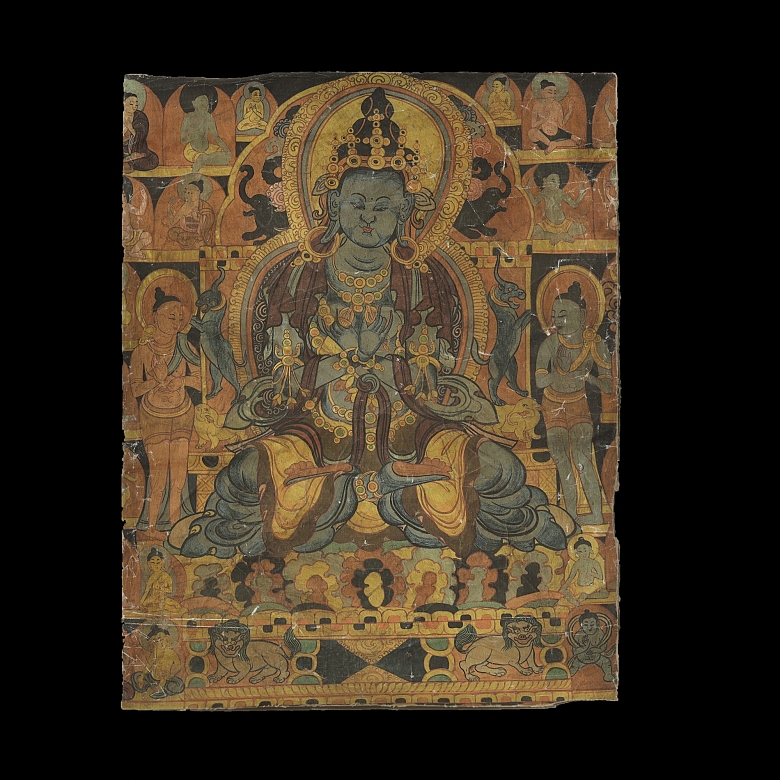 Thangka ‘Vajradhara, Dorje Chang’, Tibet, 19th-20th century