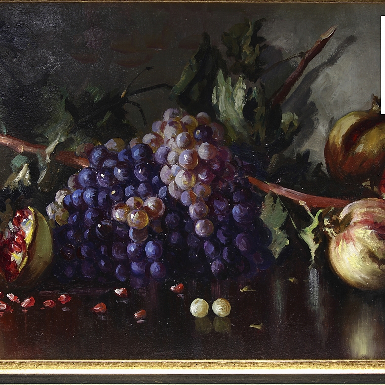 Eulogio Rosas (1931) “Bodegón de uvas y granadas” - 1
