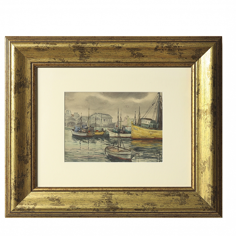 米格尔·马丁内斯·韦尔奇利（1898–1989）《渔港》