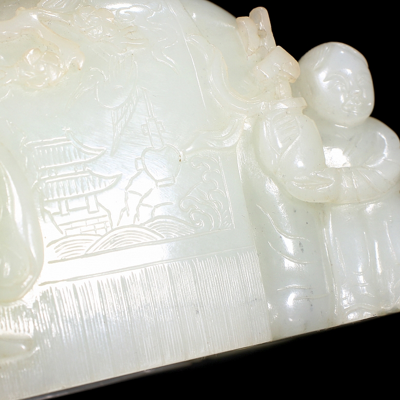 Figura de jade blanco de Hetian 