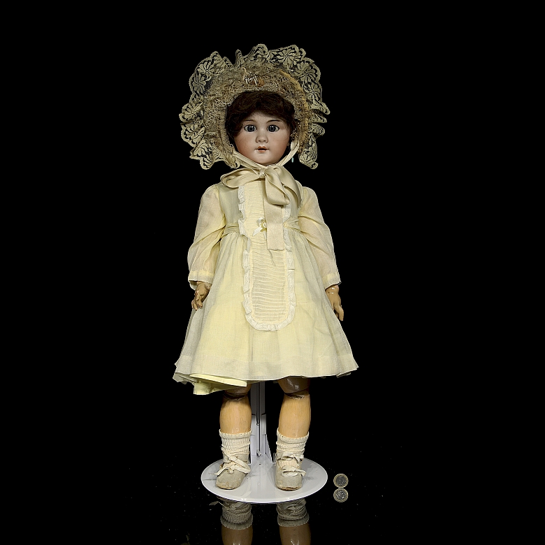 Muñeca de porcelana, serie de exportación D. E. P., Alemania, c. 1895-1905