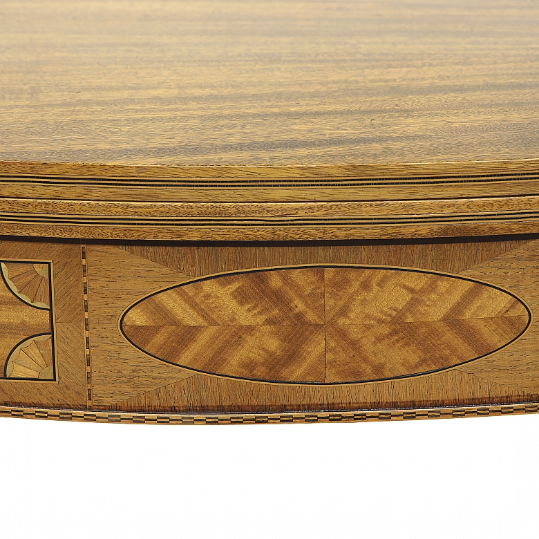 Mesa de juego con incrustaciones estilo Sheraton, EEUU, s.XIX-XX - 6