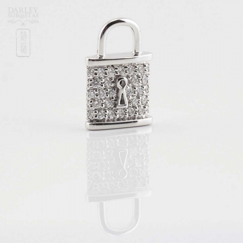 Colgante-candado oro 18k y diamantes - 5