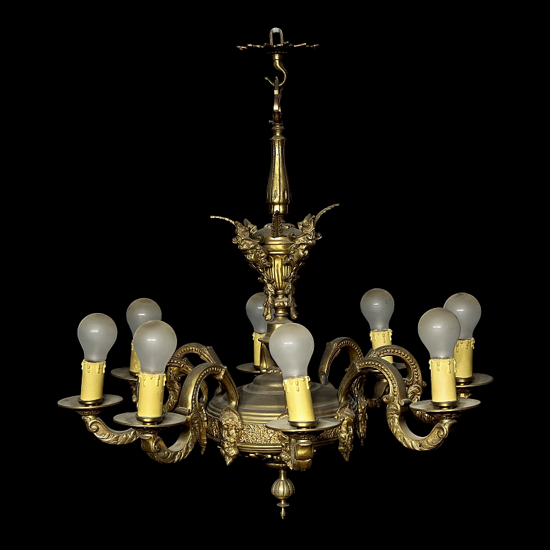 Eight-armed bronze lamp, 20th century - 5