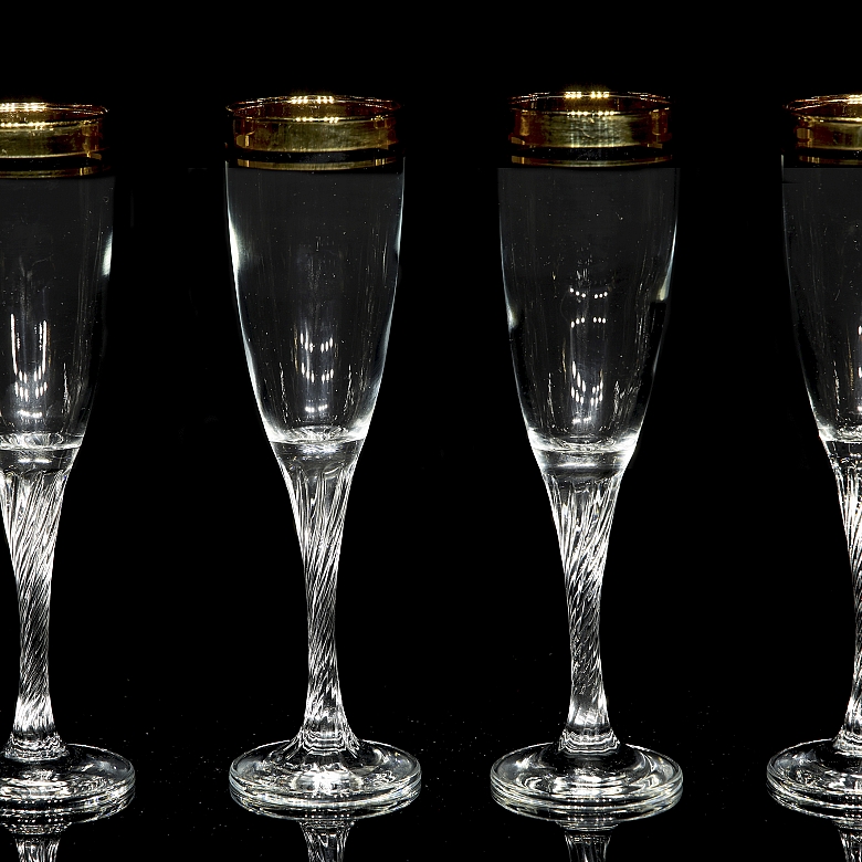 Juego de seis copas de cava, s.XX