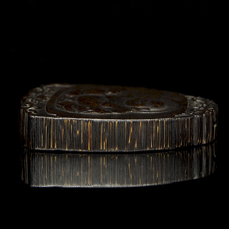 雕刻鹿角牌匾《布袋》，20世纪 - 5