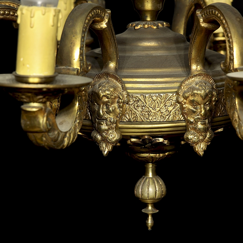 Eight-armed bronze lamp, 20th century - 3
