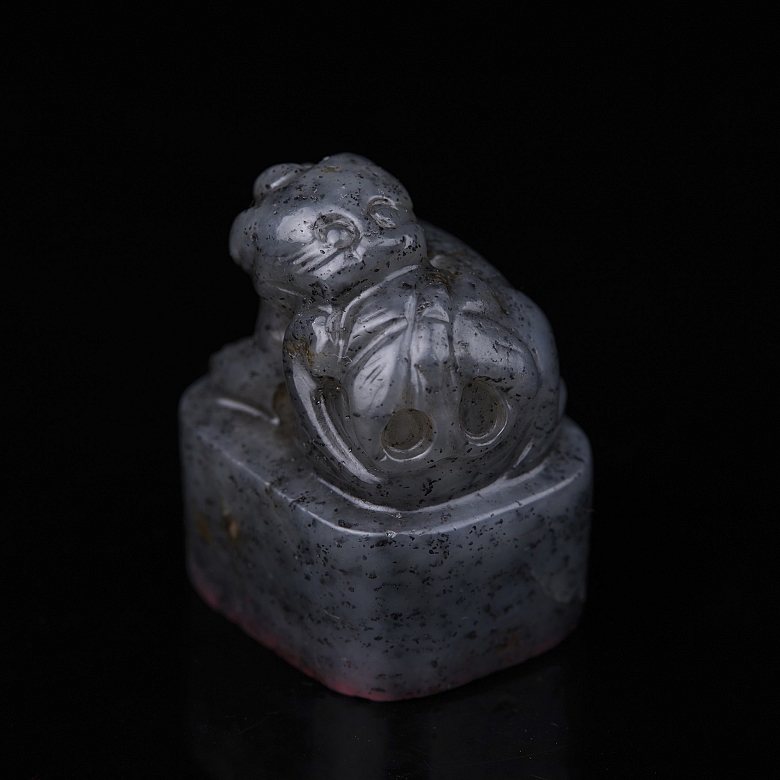 Sello de jade gris de Hetian