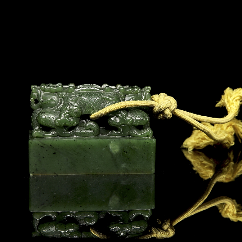 Sello de jade espinaca