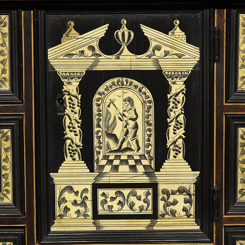 Bargueño de madera de fabricación valenciana, s.XX