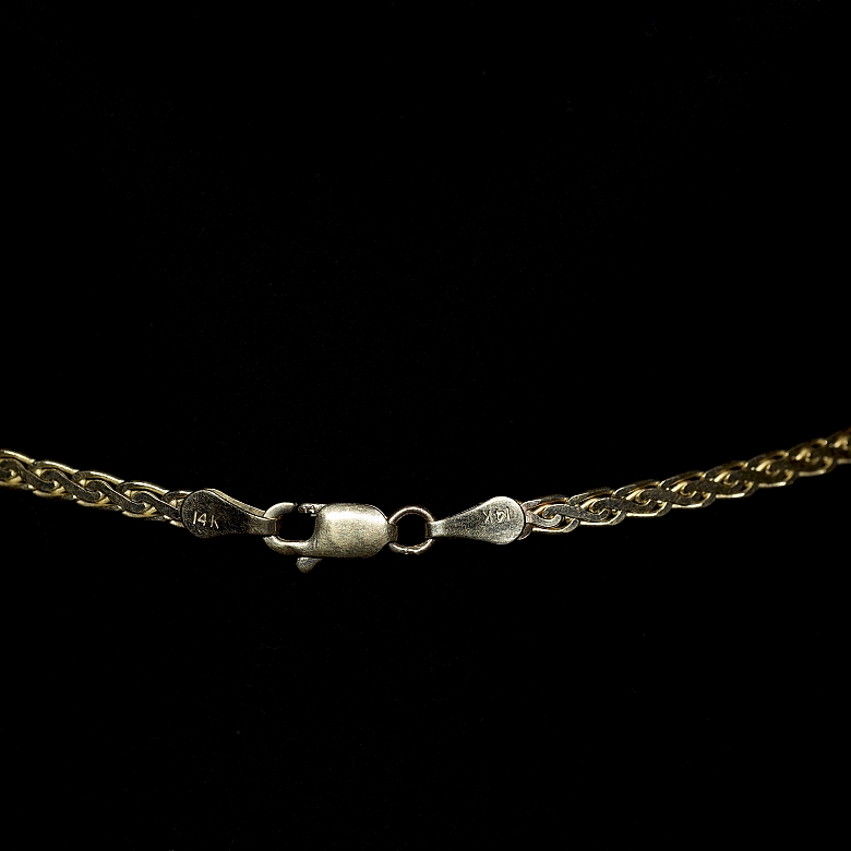 Gargantilla de oro amarillo con esmeraldas y diamantes