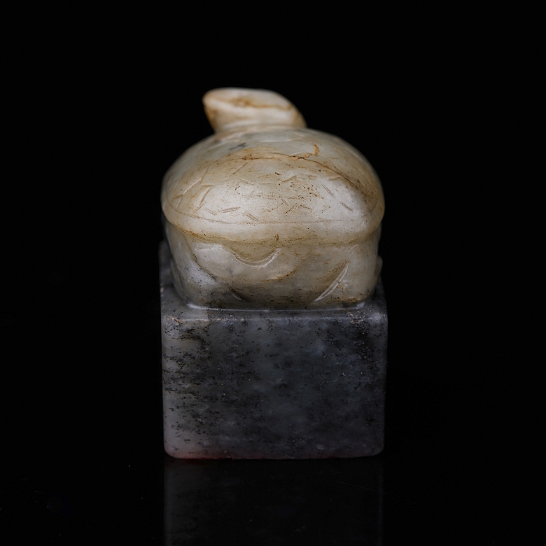 Sello de jade gris de Hetian