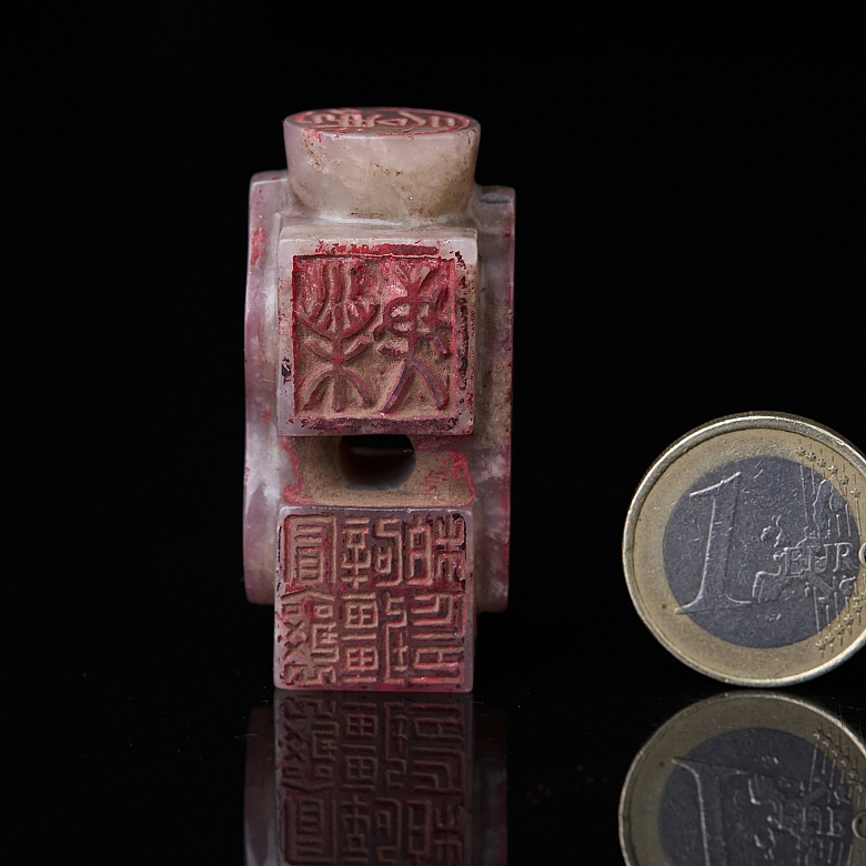 Sello de jade tallado de seis caras 