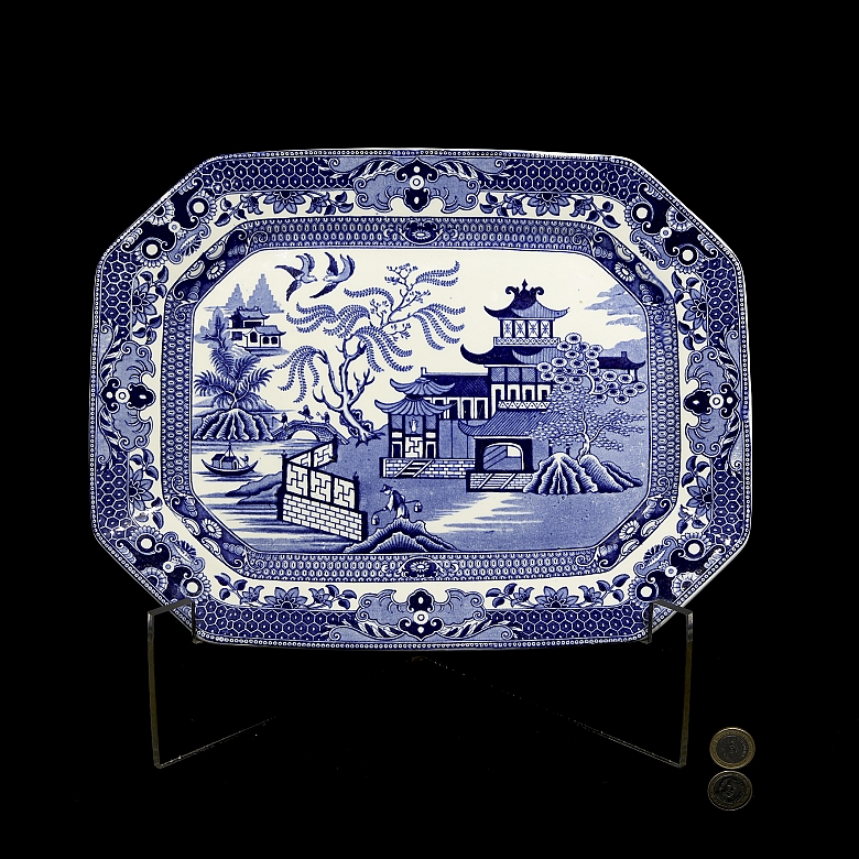 Willow Pattern Tray, Burleigh Ware, 19th Century - 6