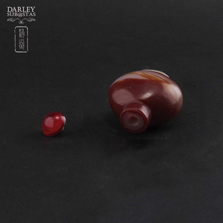 玛瑙鼻烟壶 一组两件 - 6